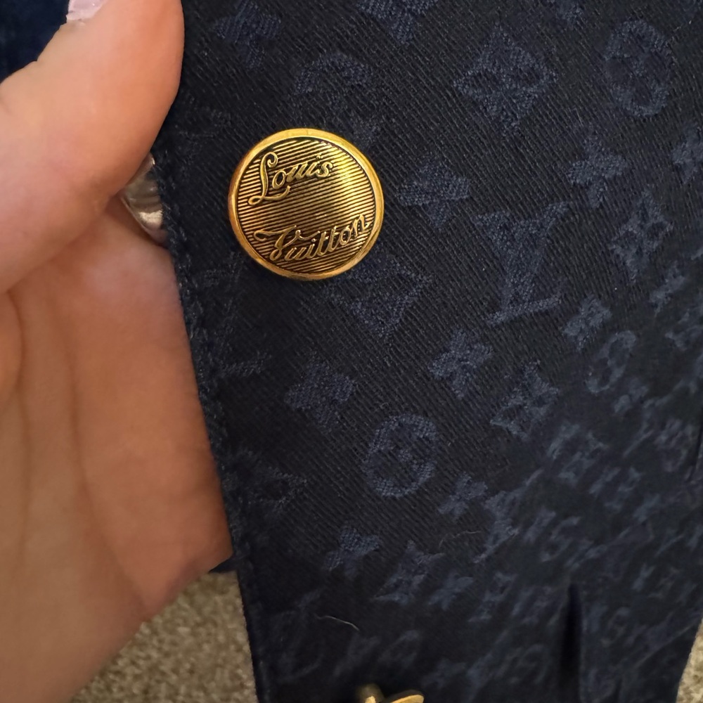 Authentic Louis Vuitton Navy Blue Monogram Jacquard Denim - Picture 8 of 11